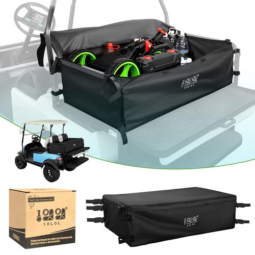 10L0L Cargo Bag for 4 Passenger Golf Carts, Storage Grocery Shopping Bag for Yamaha, EZGO TXT/RXV, Club Car DS/Precedent Golf Cart