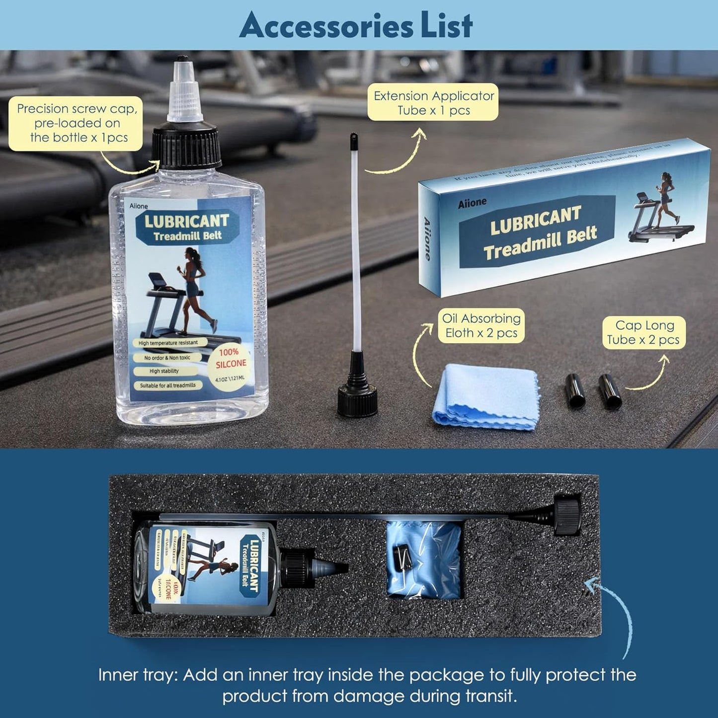 Skiennix Treadmill Belt Lube - 100% Pure Silicone, High Temperature Resistant, Easy Application Tube