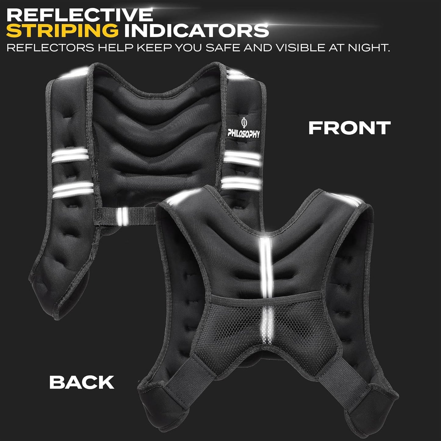 Philosophy Gym Weighted Workout Vest - Enhance Strength Training with Comfortable Fit | Adjustable Size