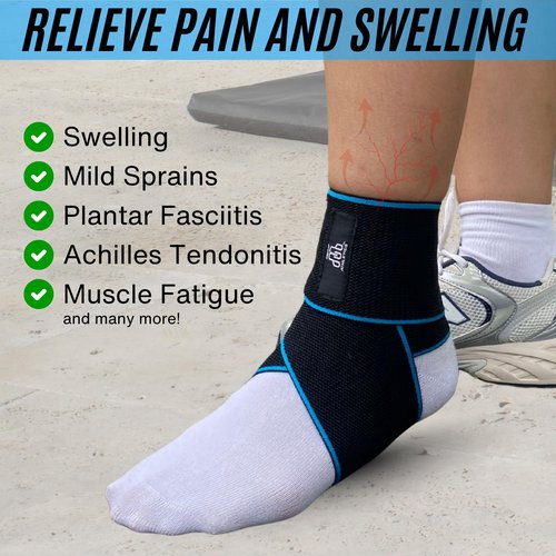 MDUB Ankle Support Wrap 1 Pack, Achilles Tendonitis Pain Relief Planter Fasciitis Support Brace, Hiking, Soccer, Basketball, Running, Tennis, Volleyball & Pickleball