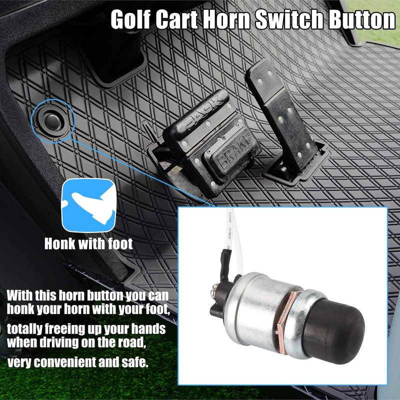 Geggkake Universal Golf Cart 12 Volt Horn Kit Fits Club Car, EZGO, Ya-ma-ha Golf Carts or UTV Boat