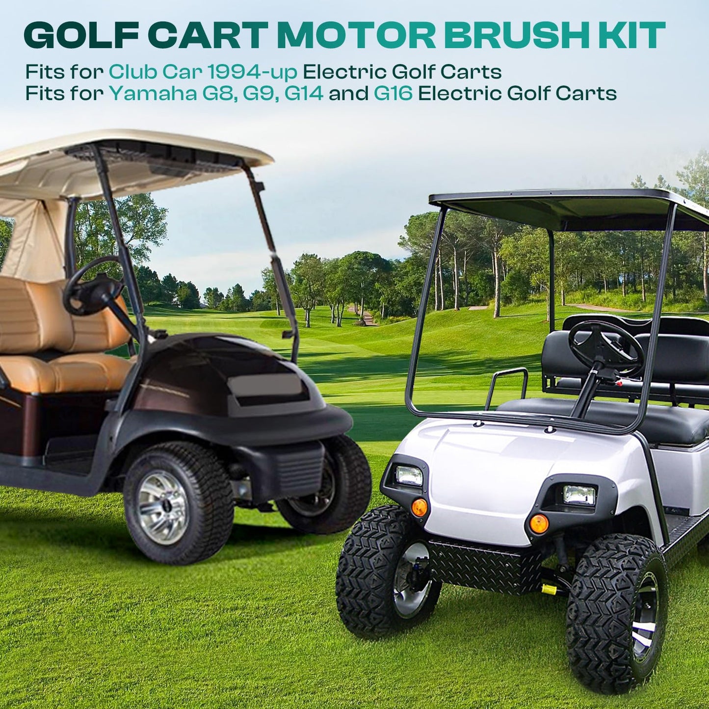 DRIVE UP Motor Brush Kit 48 and 36 Volt,Fits Club Car 1994-up and G8 G9 G14 G16 Yamaha,G.E Electric Golf Cart