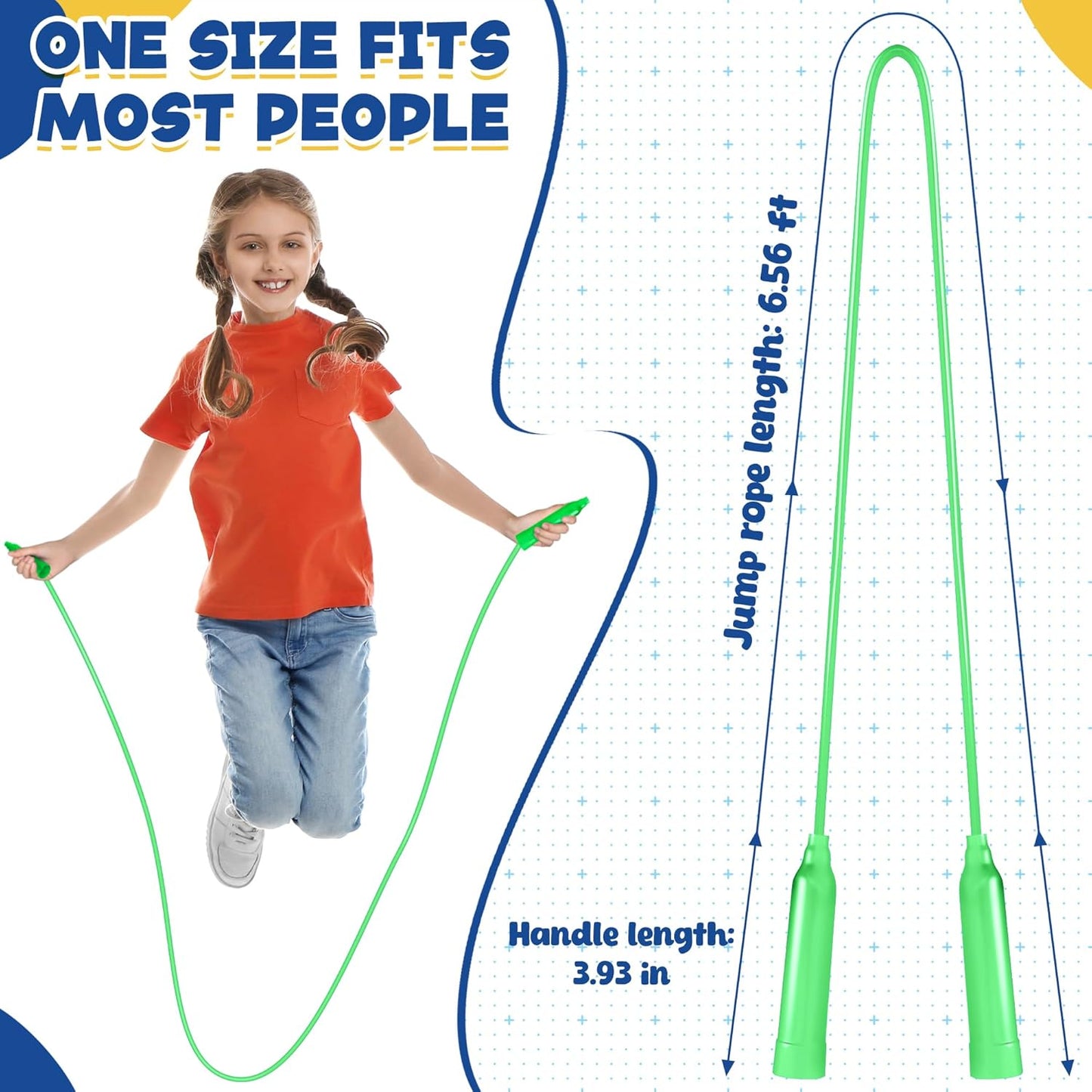 Skiennix 24pcs Kids Jump Ropes - Colorful Adjustable PVC Skipping Ropes for Fun Fitness Activities