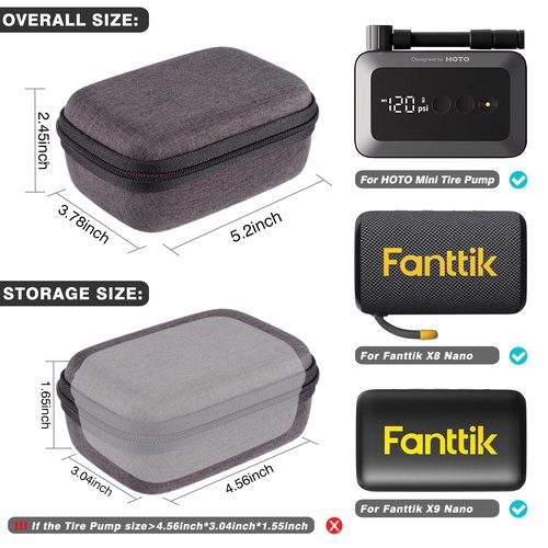 EVGRDCS Hard Carrying Case For HOTO mini/FanttikX9 Nano/ X8 Nano/Electric ball/Bike/Tire Pump