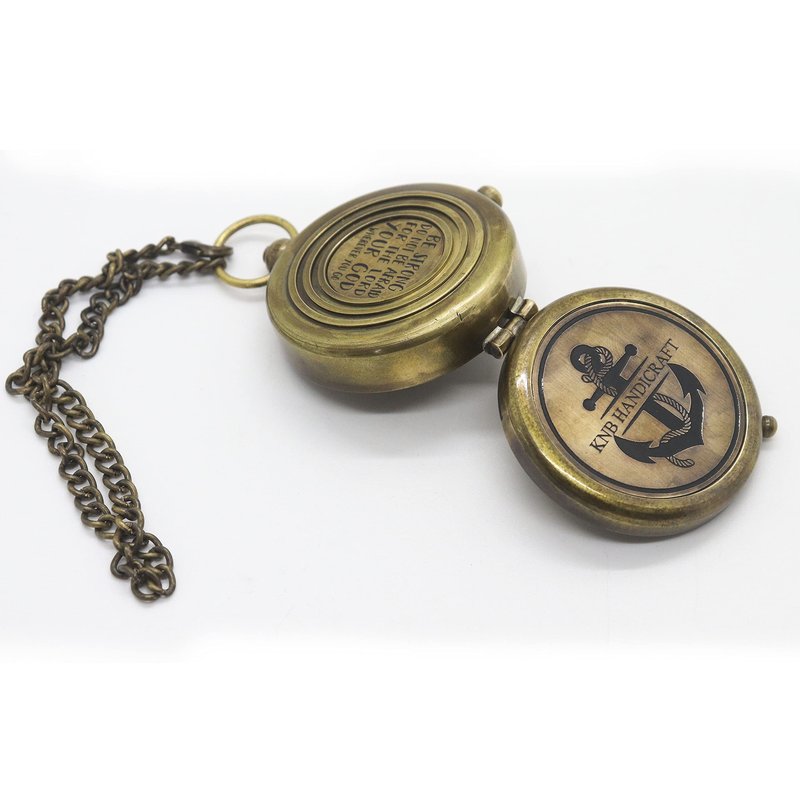 Be Strong and Courageous Joshua 1:9 Engraved Brass Compass with Leather Case | Working Compass, Marine Gift, Keepsake Gift, Birthday Gift, Corporate