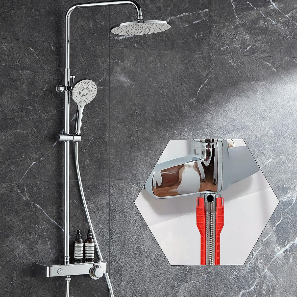 Zeromall 14-in-1 Multi-functional Pipe Wrench, Faucet and Sink Installer, Anti-Slip Pipe Wrench Plumbing Tool for Sink/Bathroom/Kitchen Plumbing Installation and Repairs