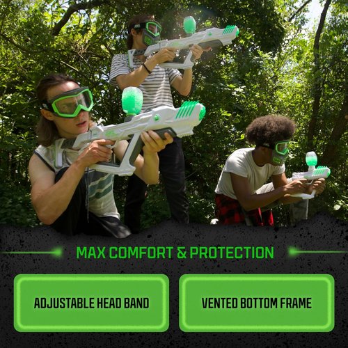 Gel Blaster Elite Face Mask - Glow in The Dark Tactical Face Mask with Detachable Goggles & Adjustable Headband - Facemask with Vented Jaw Frame Fits All Types of Faces - for Ages 14+