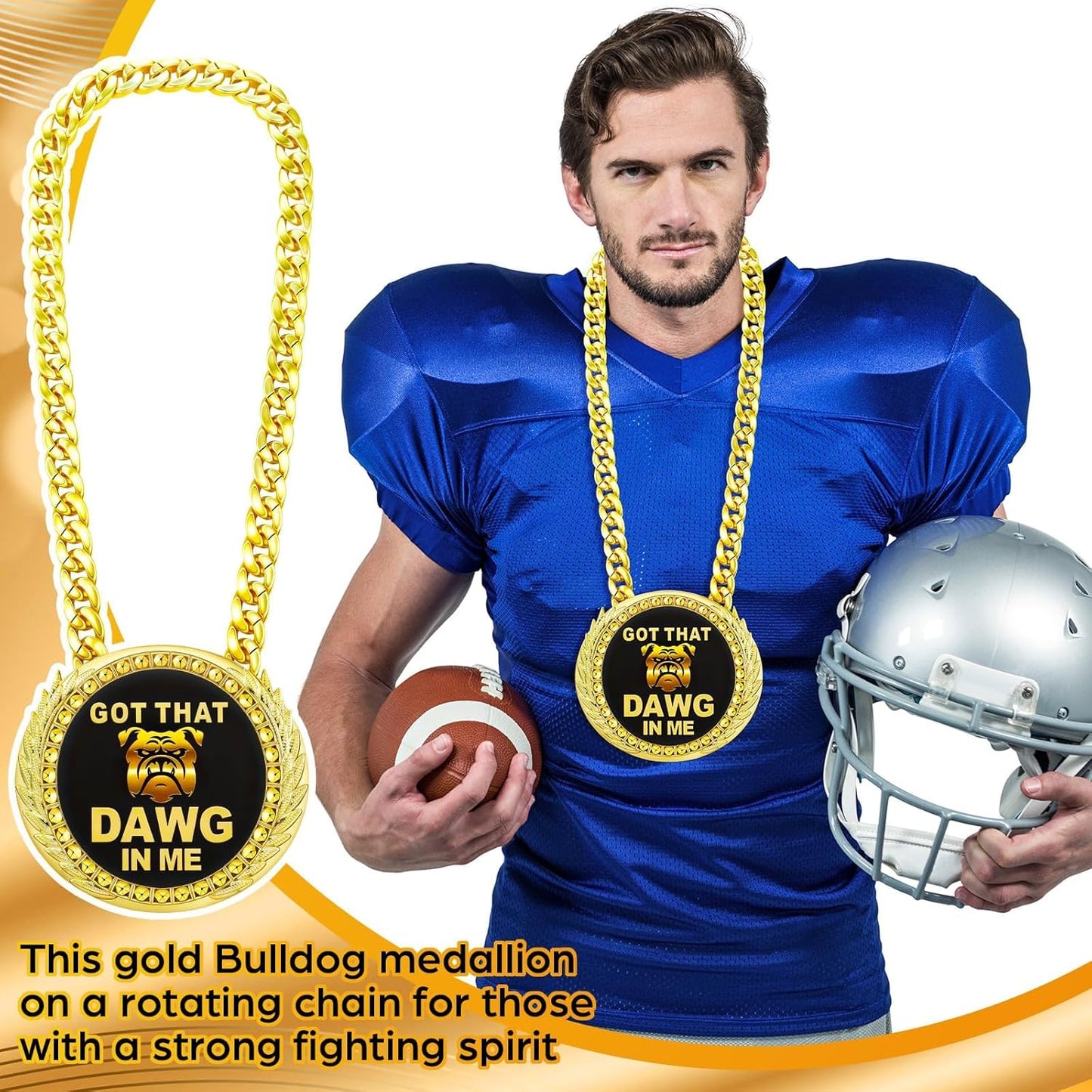 Misdary Turnover Chain Medal - 6" Big Football MVP Necklace | Perfect Award for Sports Competitions
