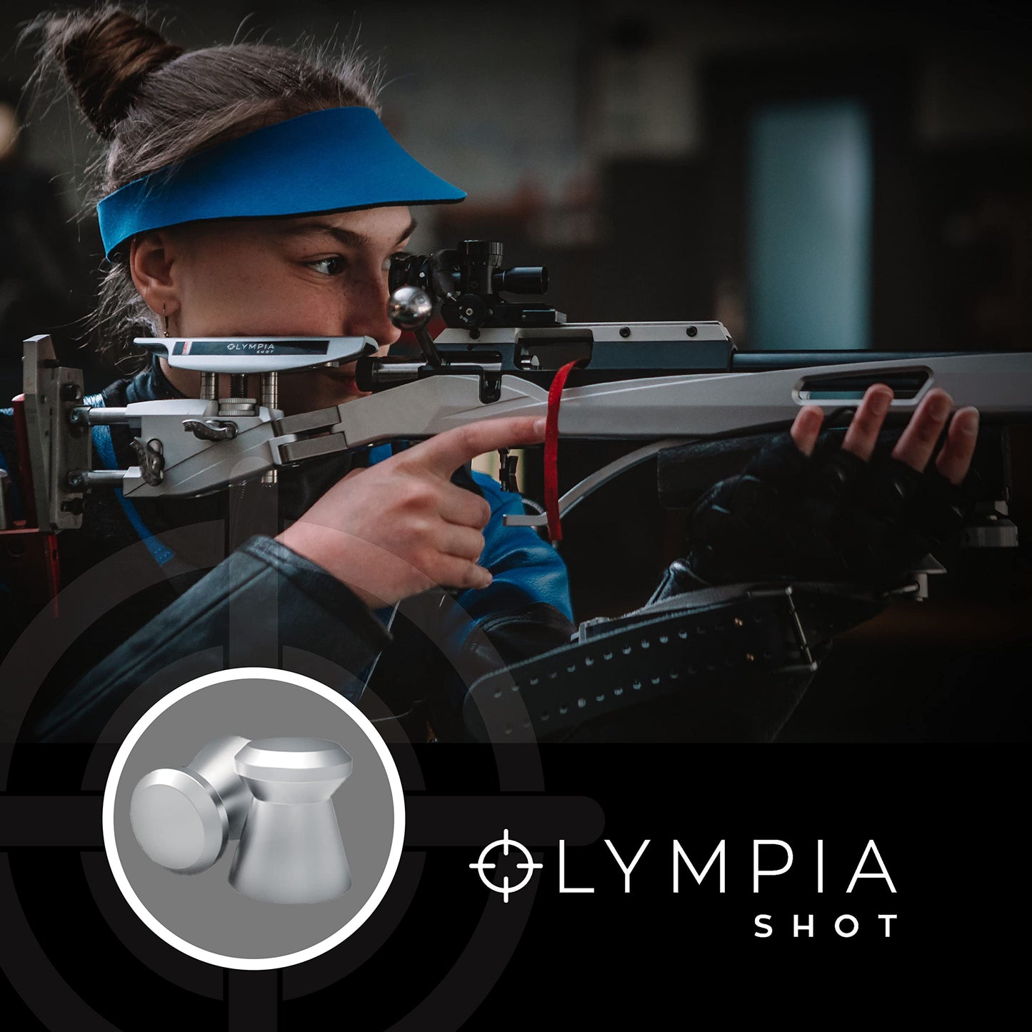 Olympia Shot Match Heavy Air Gun Pellets | .177 Caliber (4.5 mm), 8.26 gr | Flat Wadcutter Head for Competition Target Shooting | 500 Count