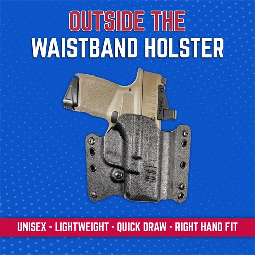 DeSantis Raptor 2.0 Owb Holster - Lightweight Compact Holster Owb, Compatible with Springfield Armory Sa Hellcat and Hellcat OSP - Right Hand Draw, Black