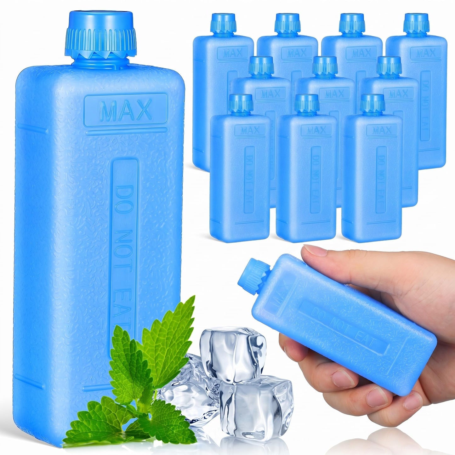 DOITOOL Reusable Freezer Ice Packs for Cooler and Air Conditioner Fan Leak-Resistant Ice Blocks for Food and Beverage Cooling Lightweight Portable Packs for Outdoor Camping and Home Use