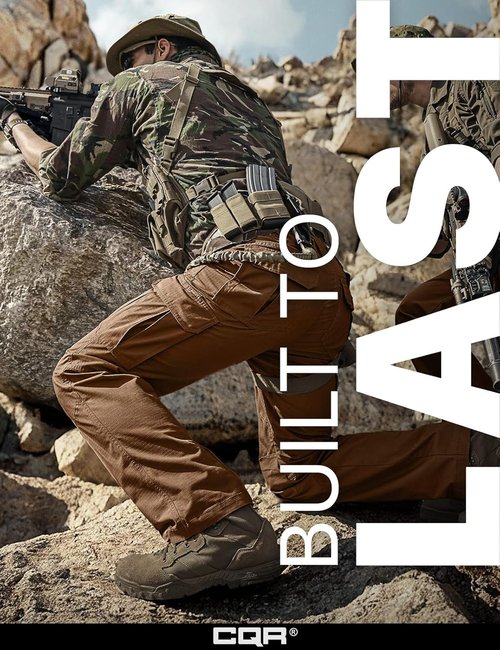 CQR Men's Tactical Pants - Lightweight Water-Resistant Ripstop Cargo for EDC & Hiking | Outdoor Gear
