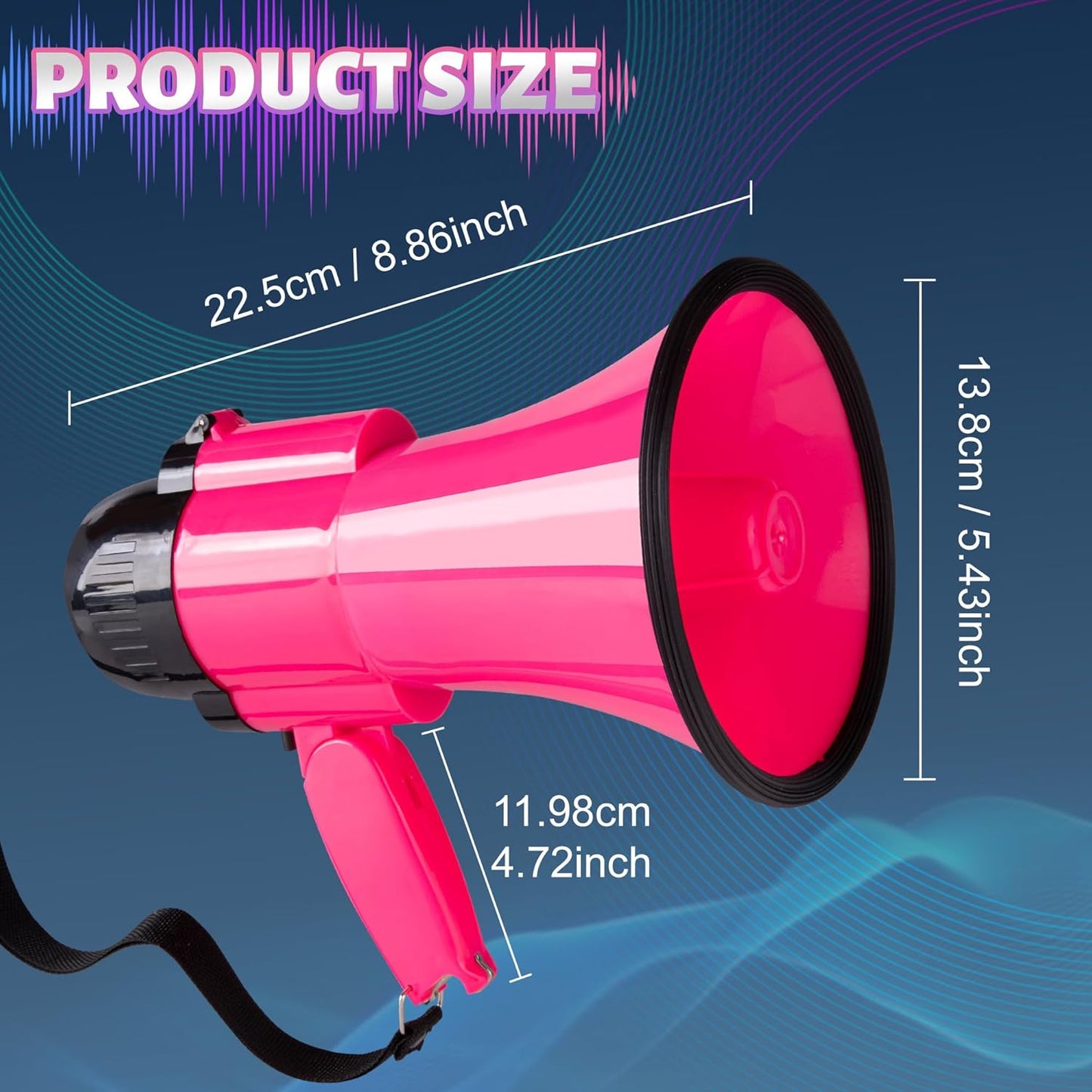 Skiennix 30W Portable Megaphone Bullhorn Speaker - Voice, Siren/Alarm, 240S Recording, Volume Control