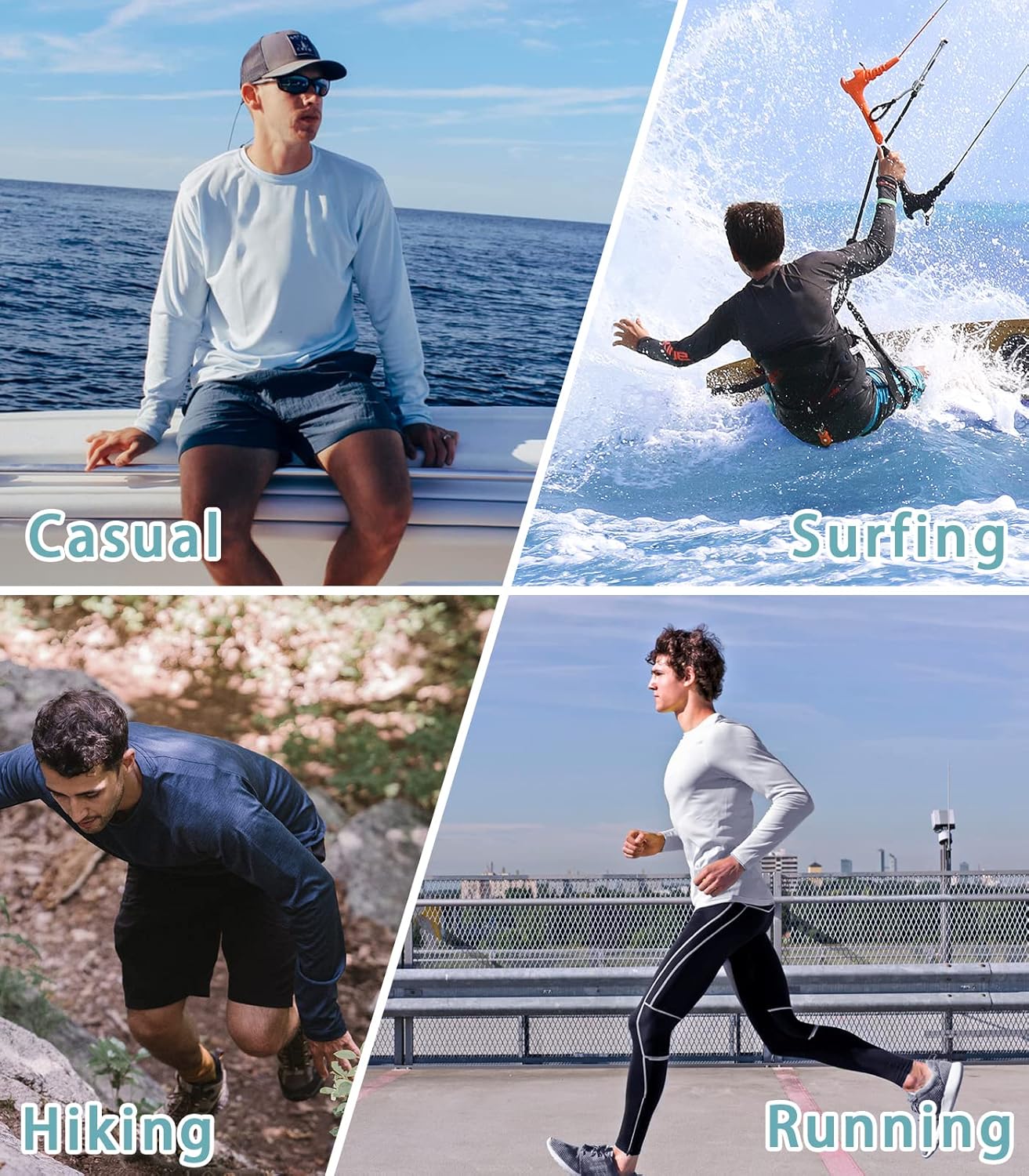 NORTHYARD Men's UPF 50+ Long Sleeve Hoodie - Quick Dry Sun Protection Fishing & Beach Wear