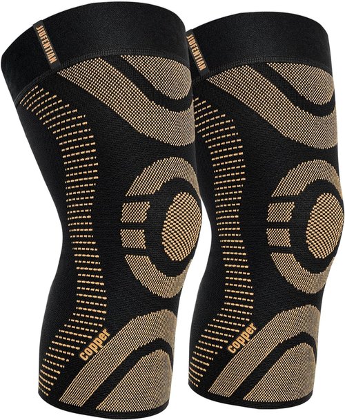 JIUFENTIAN Compression Knee Brace - 2 Pack Copper Knee Sleeves for Pain Relief | 3X-Large for Sports & Workouts