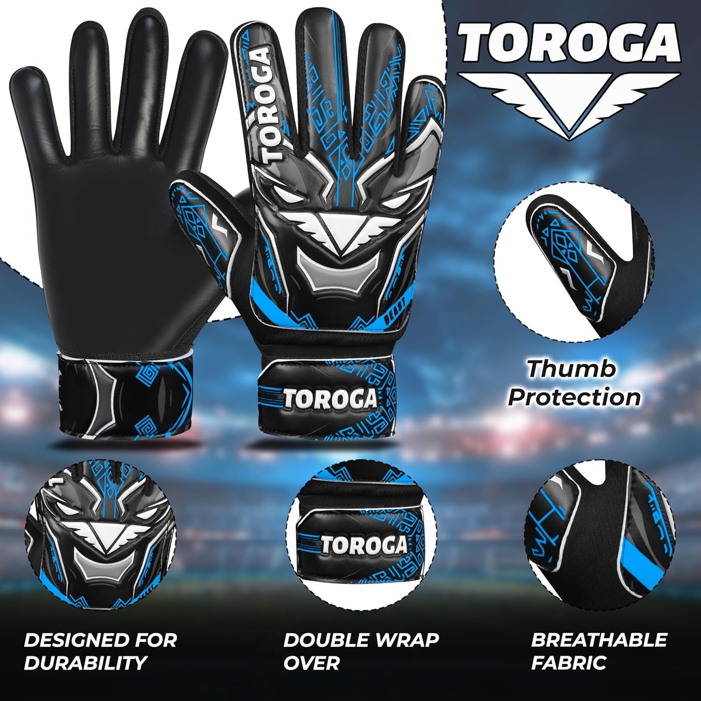 Regine Switzerland Goalkeeper Gloves for Kids – Strong Latex Grip & Double Wrist Support | Breathable Mesh Design