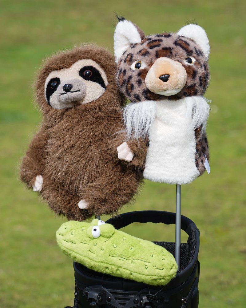Lynx Animal Golf Club Head Cover Driver Headcover Fairway Wood Headcover Hybrid Club Head Covers, Lynx Woodland Golf Head Covers for Woods and Driver