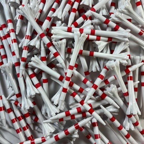 2-3/4" Champ My Hite FLYtee White/Red Stripe Golf Tee, 100 Count