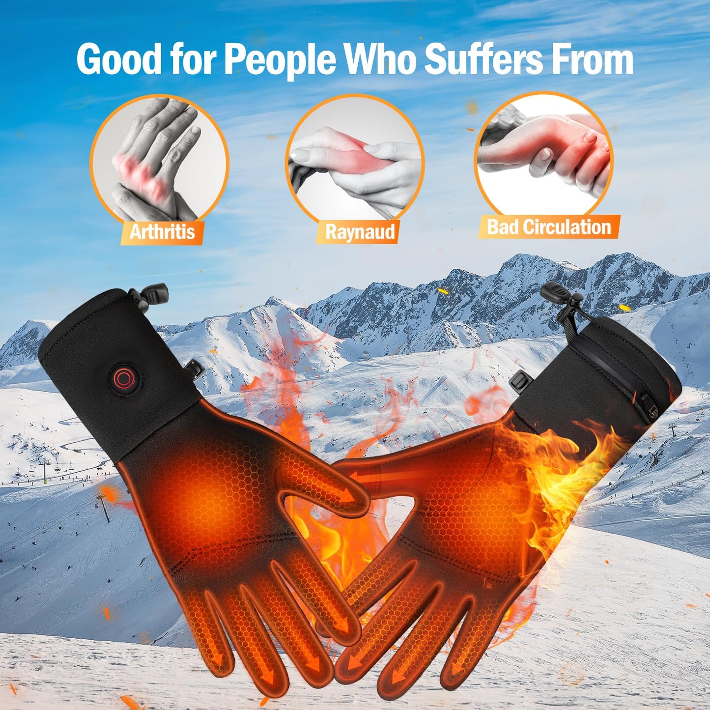 Heated Gloves Liners for Men Women Rechargeable Battery Powered