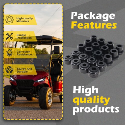 Qagea Replacement A-Arm Bushing Kit for GTW Golf Cart Front A-Arm Lift, Compatible with MadJax MJFX A-Arm Lift (Black)
