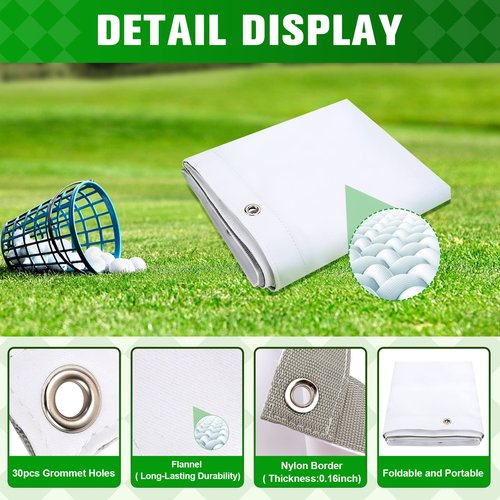 aikeec Golf Simulator Impact Screen: Ultra Clear Golf Impact Screen for Indoor Golf Training, 10 ft x 8.5 ft Impact Screen for Home Projector Practice with 38 pcs Grommet Holes
