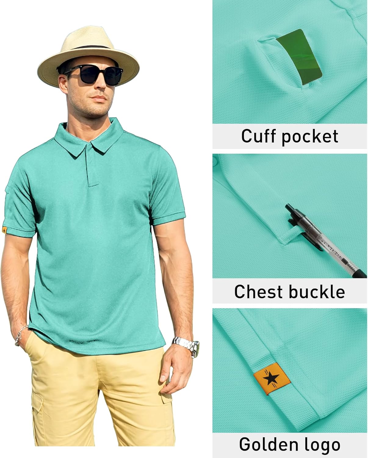 ZITY Men's Polo Shirt - Short Sleeve Tactical Golf Tee | Stylish Casual Athletic Wear