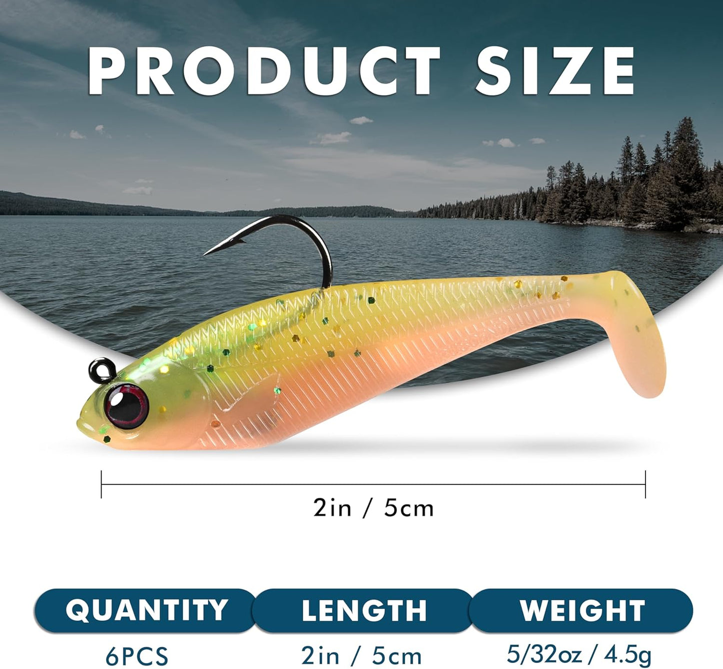 Skiennix Fishing Lures - Pre-Rigged Swim Baits for Bass, Crappie, Trout & Walleye | Perfect Fishing Gifts
