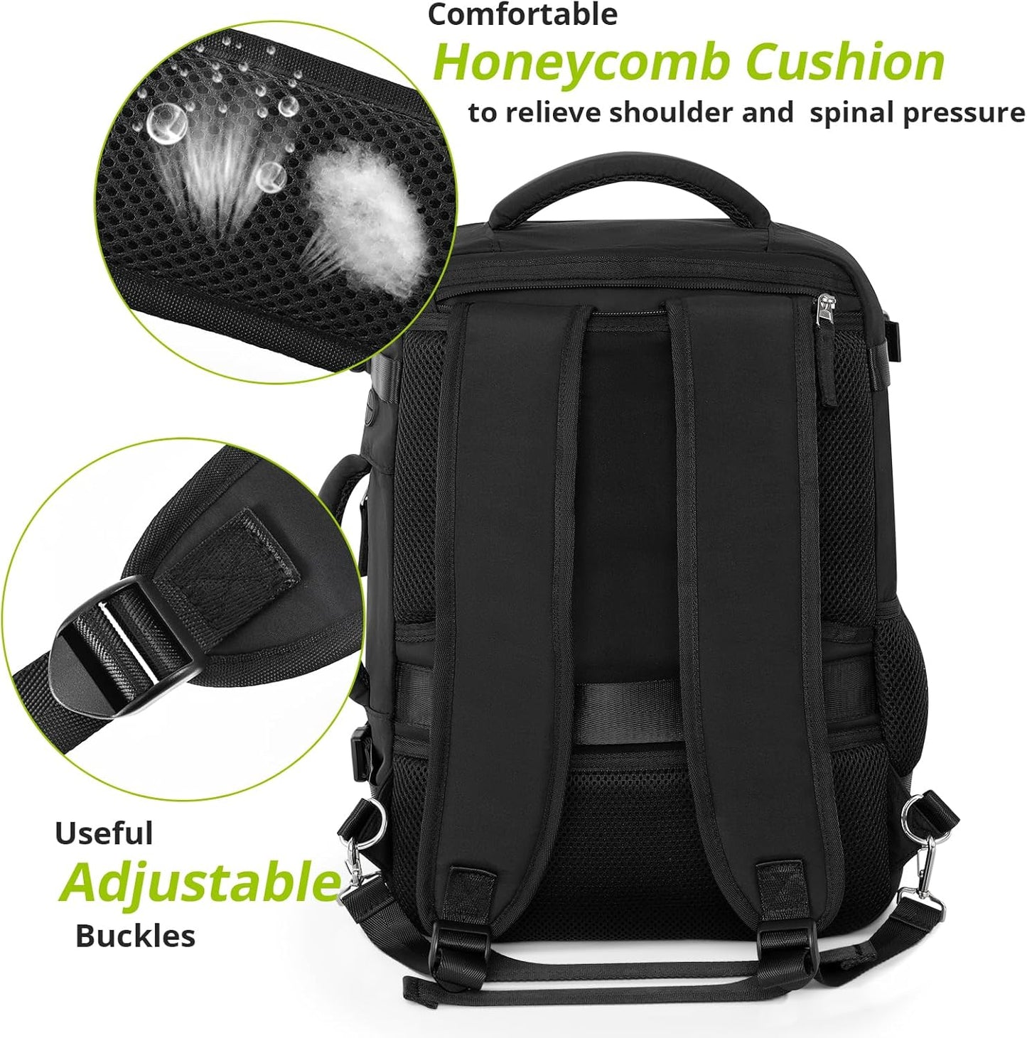 Snoffic Travel Backpack | Waterproof Laptop Bag with USB Charging Port | 17-Inch Carry-On for Men & Women