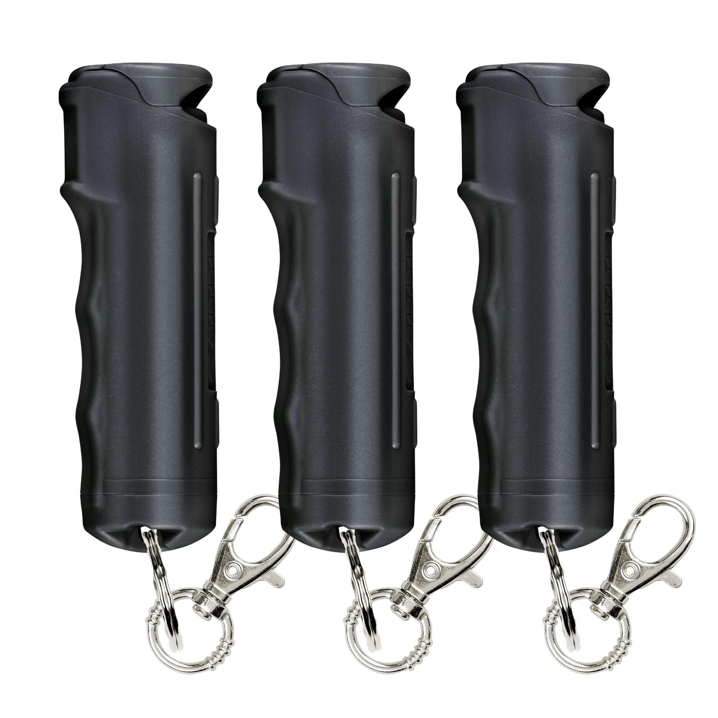 SABRE Pepper Spray with Fast Flip Top Safety & Snap‑Clip Keychain for Self Defense - Maximum Police Strength OC with UV Marking Dye, Finger Grip, 10‑Sec. Spray, 14-ft Range, Made in USA, 0.54 fl oz