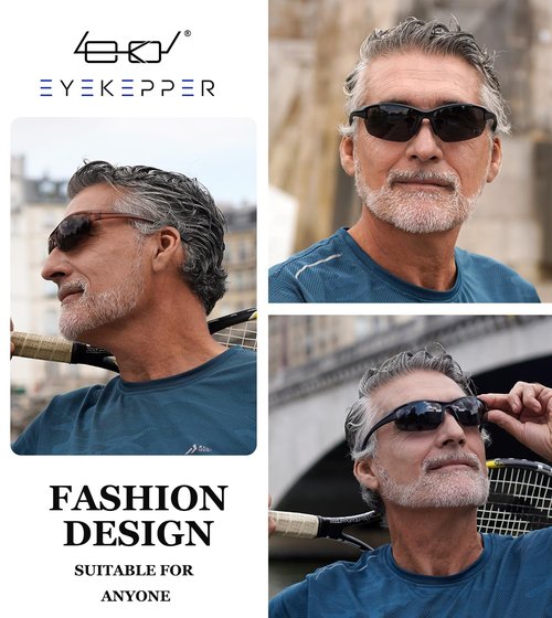 Eyekepper TR90 Sports Half-Rimless Bifocal Sunglasses Baseball Running Fishing Driving Golf Softball Hiking Readers (Matte Brown, 1.50)