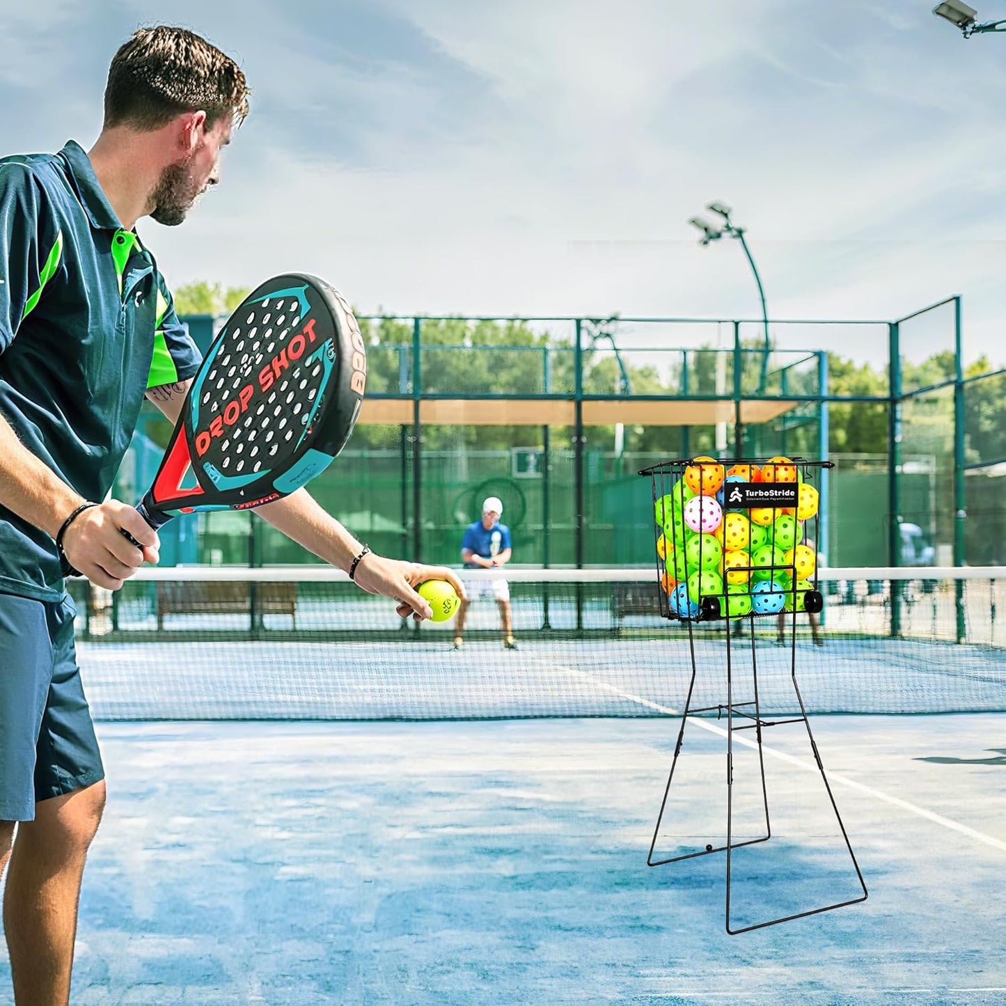 Skiennix Tennis Ball Hopper - Portable Pickleball Ball Basket for Easy Pickup & Training - Large Size