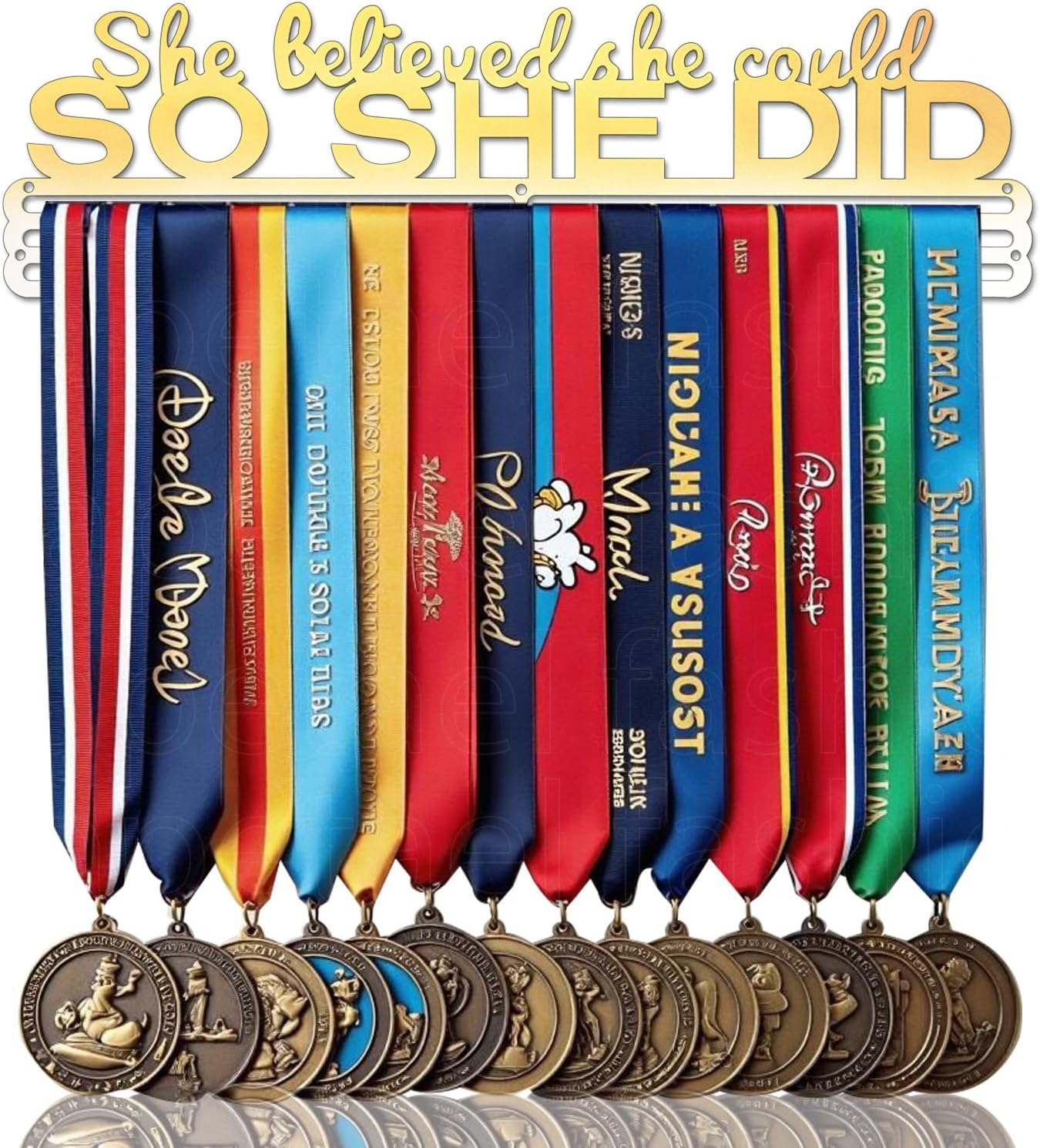 Medal Holder Display Rack - Sturdy Wall Mount for Over 60 Medals | Easy Installation for Gymnastics, Soccer, Softball, Cheer