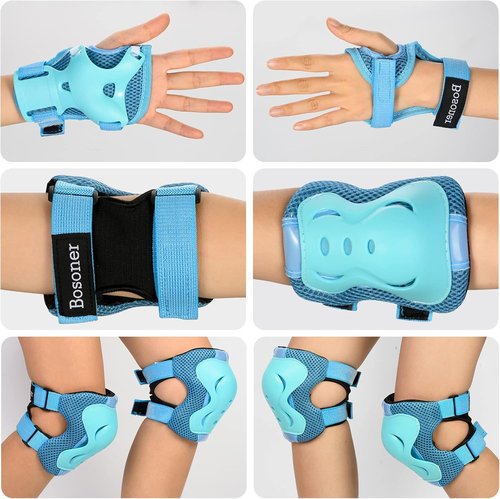 BOSONER Kids Protective Gear Set - Knee & Elbow Pads for Roller Skating, Cycling & BMX | Durable & Comfortable