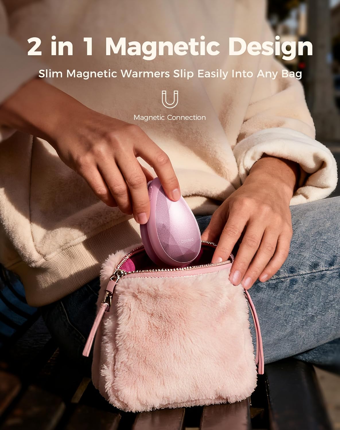 OCOOPA Rechargeable Hand Warmers - Stylish Diamond-Shape Electric Pocket Heater | 2 Pack for Hiking & Camping