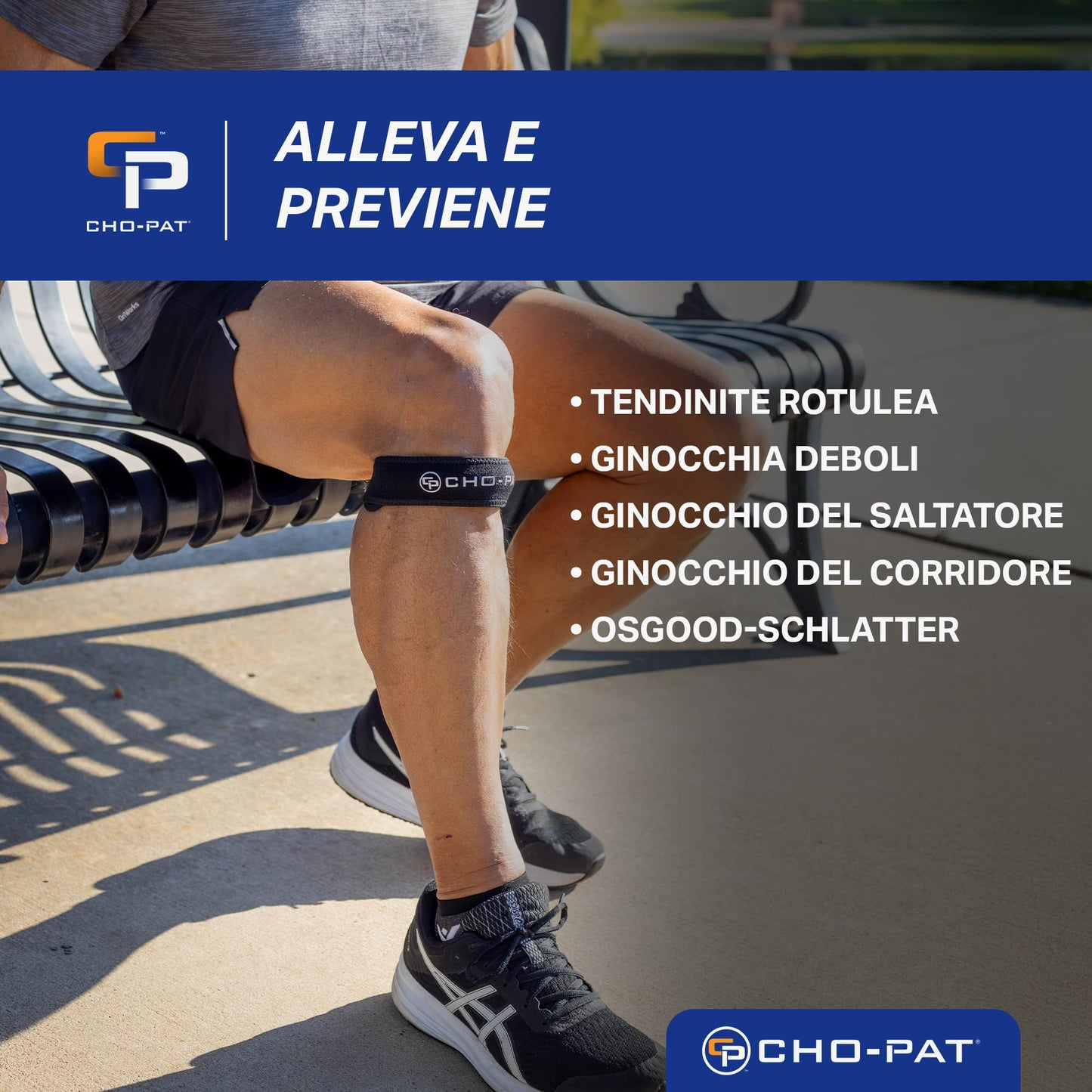 Cho-Pat Patella Knee Strap, Fully Adjustable Support for Runner’s Knee, Chondromalacia, and Knee Pain, OSFM