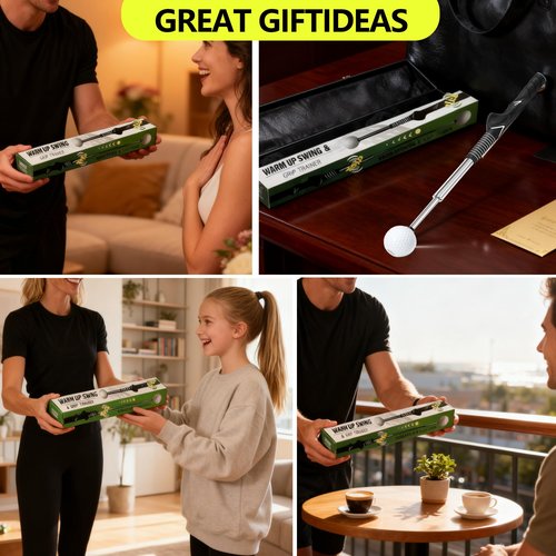 Keaixinyu Pro-Level Right-Handed Retractable Golf Swing Trainer, for Chipping Hitting Practice & Pre-Round Warm-Up Golf Swing Training Aid and Golf Grip Trainer for Indoor & Outdoor Use