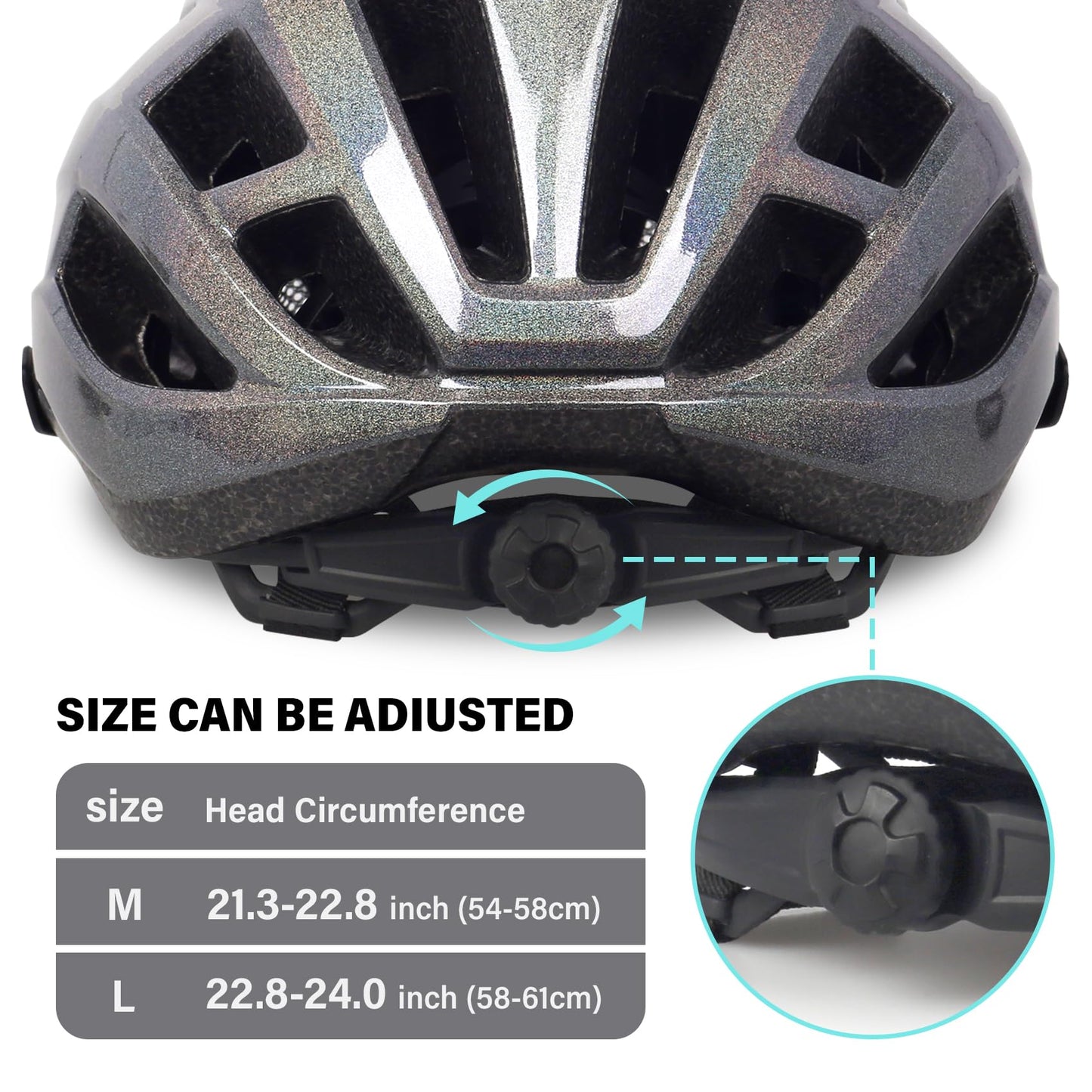 Bike Helmet for Adults Women Men Youth Kids, Lightweight Mountain Road Bicycle Cycling Helmets with Adjustable Dial, 2 Detachable Visor