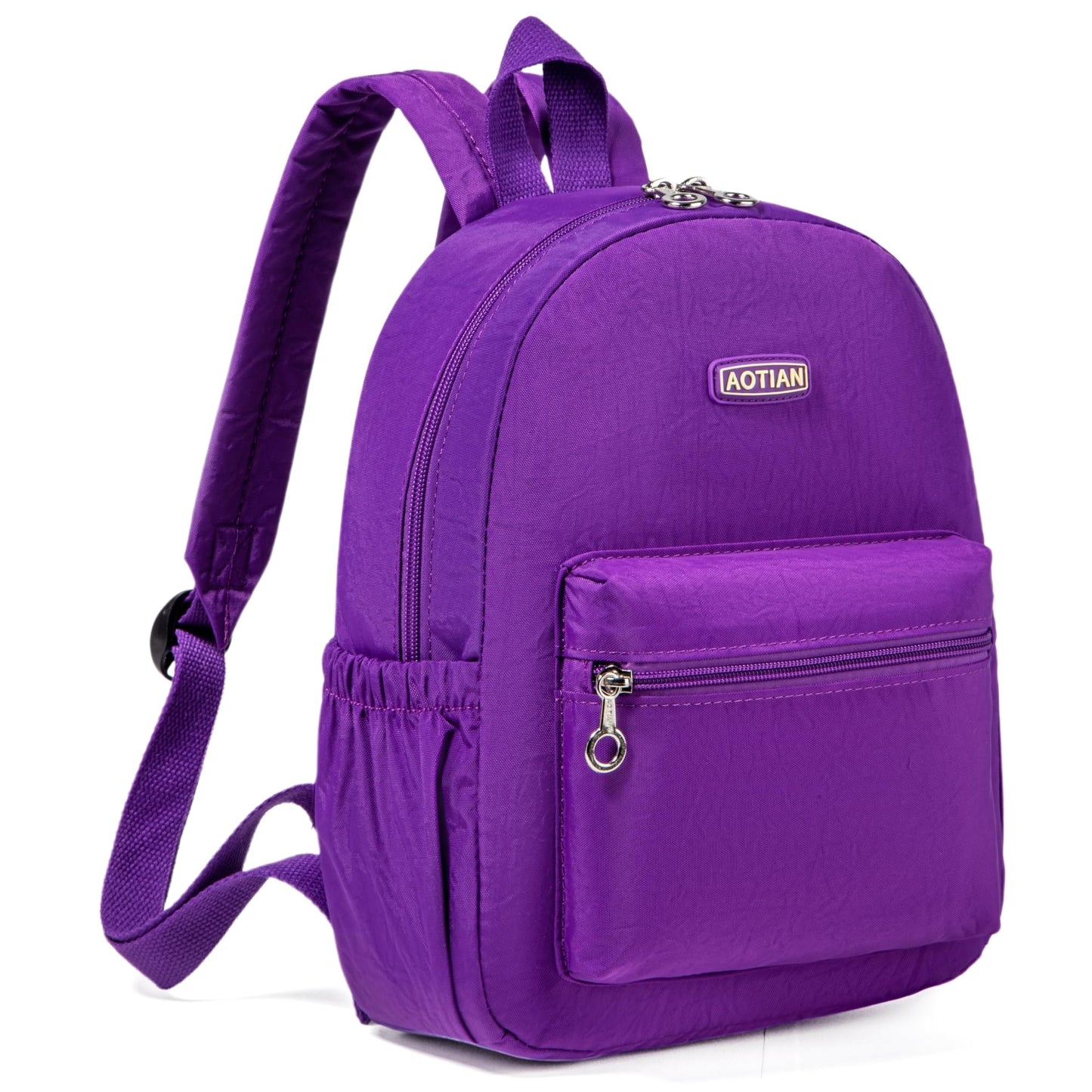 AOTIAN Mini Lightweight 11.8 Inch Backpack Durable Travel Hiking Women and Girls Small Daypack, 7 Liters Dark Violet Purple