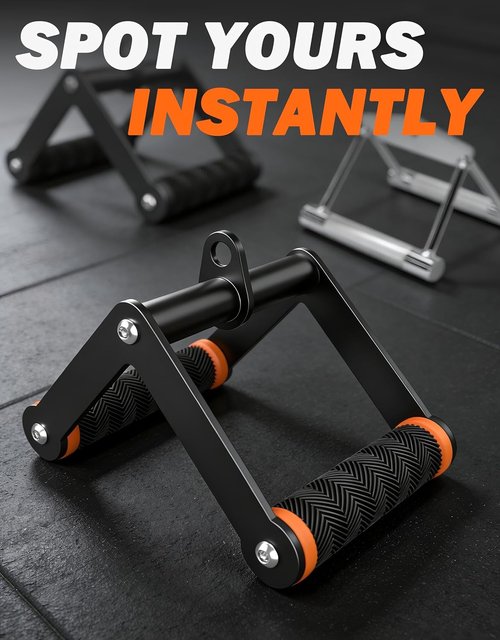 Fitarc Cable Machine Attachment Set - Lat Pulldown & Workout Accessories with Non-Slip Grips | Orange