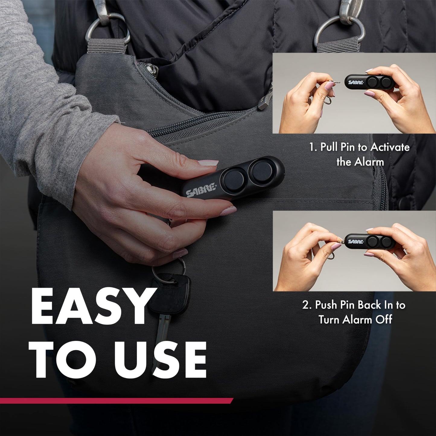 SABRE Personal Safety Kit With Pepper Spray and Personal Alarm, 3X longer spray time, Intuitive Finger Grip, 120dB Alarm, Audible Up To 1,280-Feet (390-Meters)