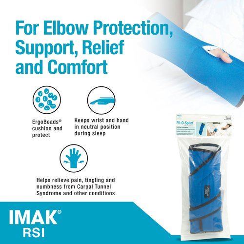 Brownmed IMAK RSI Pil-O-Splint - Wrist Brace for Carpal Tunnel - Removable Splint - Nighttime Wrist Support for Pain Relief
