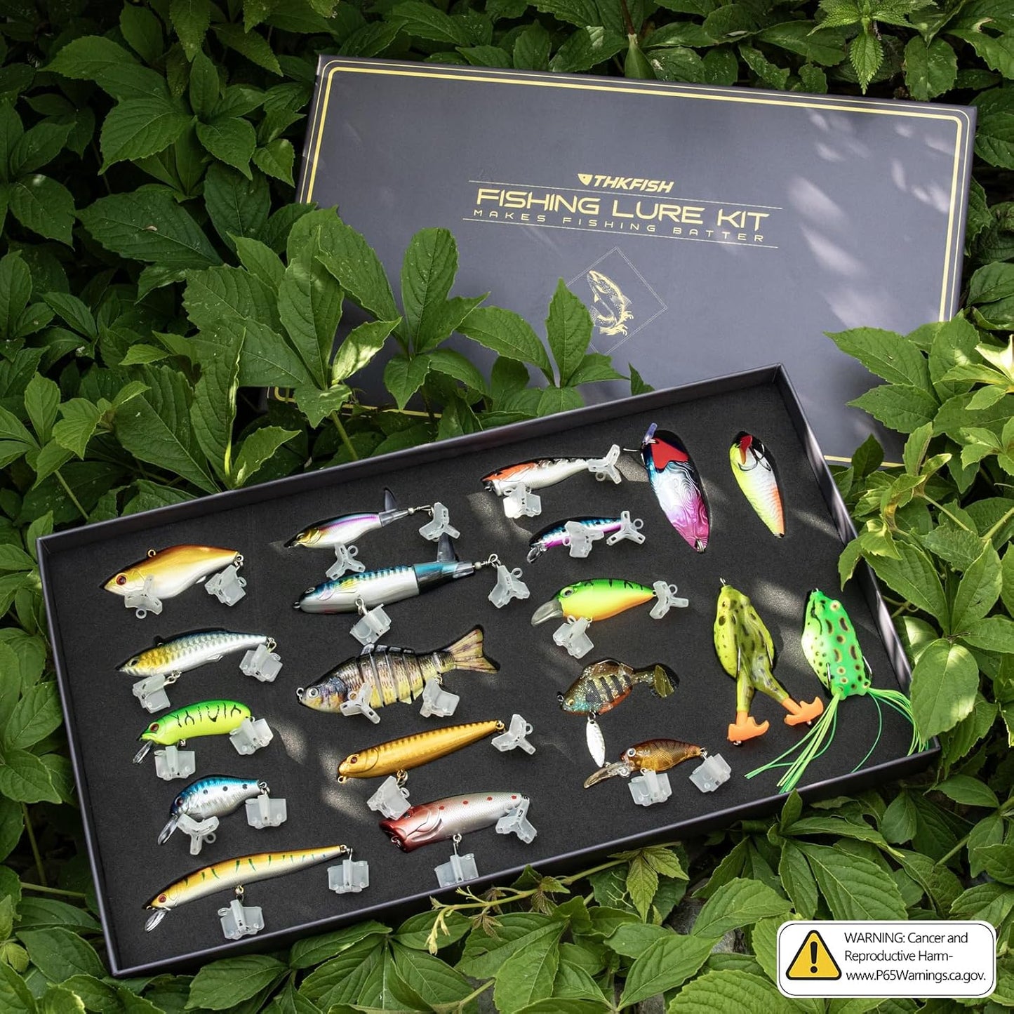 THKFISH Fishing Lures Kit - 19PCS Tackle Box for Freshwater Bass, Trout, Crappie & More