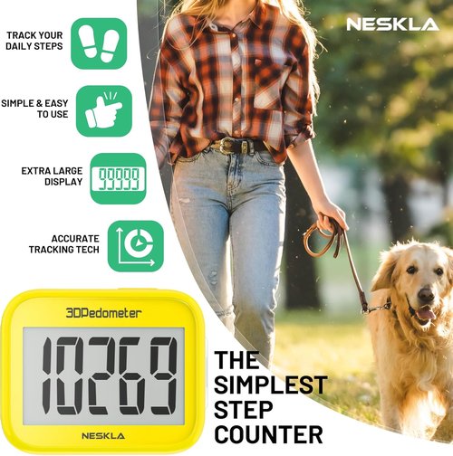 3D Pedometer - Accurate Step Counter with Large Display & Removable Clip | Ideal for All Ages