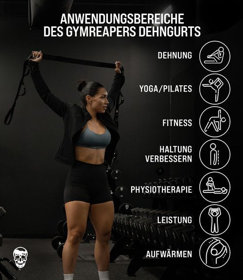 Gymreapers Stretching Strap with Loops – Yoga Straps for Stretching – Physical Therapy Equipment & Leg Exercise Stretch Band for Men & Women