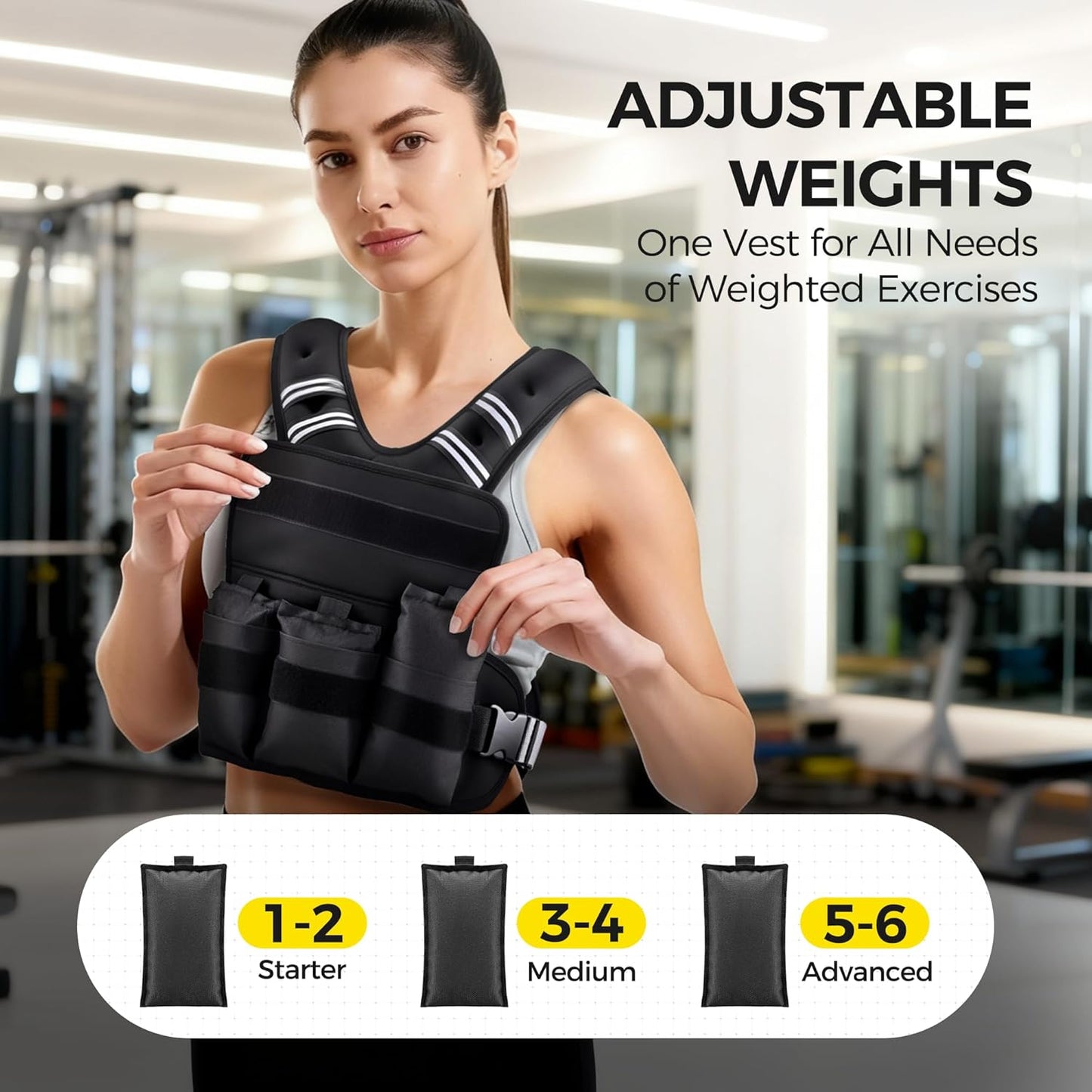 PACEARTH Adjustable Weight Vest - X-Shape Design for Home Workouts | 4-32lbs with Zipper Pouch, Pink/Gray/Black