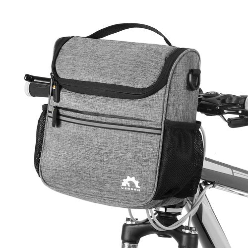 HUIOP bike handlebar bag, Waterproof Bike Handlebar Insulated Cooler Bag Front Bag Mountain Road Bicycle Cycling Handlebar Basket Bag Pannier Shoulder Bag