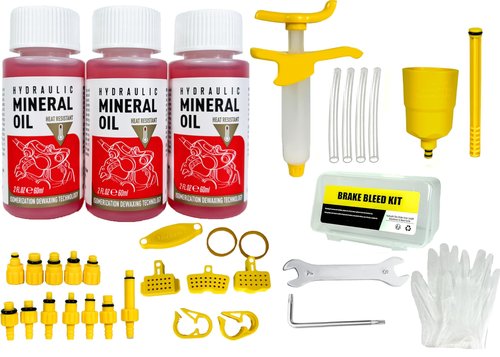 Brake Bleed Kit for Shimano,TEKTRO Hydraulic Disc Brakes,with 180ml Mineral Oil Fluid & Reusable 20ml Syringe,Bike Bleeder Tool for MTB/Road/E-Bikes with Various Adapters for Self Repair &Maintenance