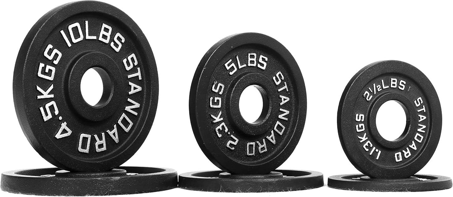 Signature Fitness Olympic 2-Inch Cast Iron Weight Plate - Ideal for Strength Training & Weightlifting, Multiple Sizes Available