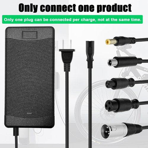 54.6V 2A Fast Charger with 5-in-1 Plugs Universal for 48V 13S Lithium Batteries | Replacement for Jetson, Razor, Voyage, Ninebot, Gotrax, Segway, Hiboy & More