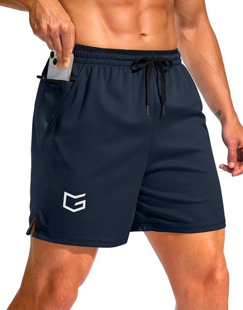 G Gradual Men's Athletic Running Shorts - Lightweight Quick-Dry with Zipper Pocket | 5"/7" Sizes for Gym & Tennis